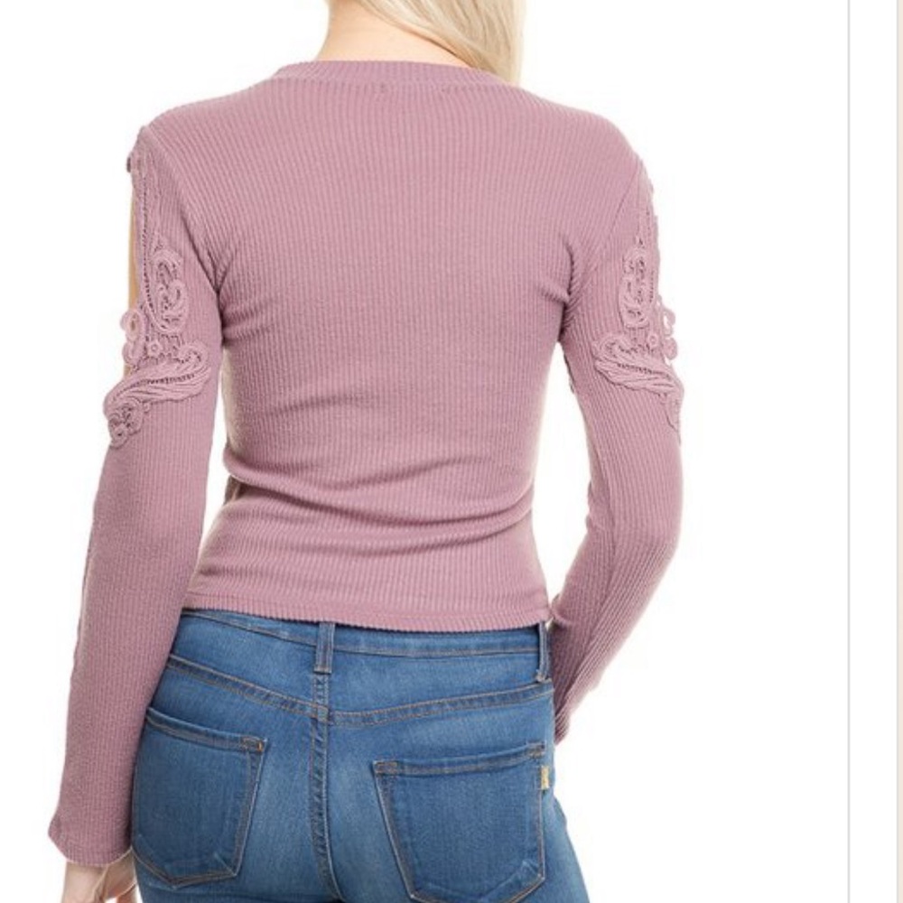 LAST 2!!! (Small & Medium) Blush Mock Neck Lace Long Sleeve Sweater Top - Picture 16 of 16
